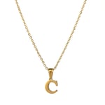 Gold color / 1 Piece Simple Series Simple Letter C Stainless Steel  Gold Color Women's Pendant Necklaces Picture3